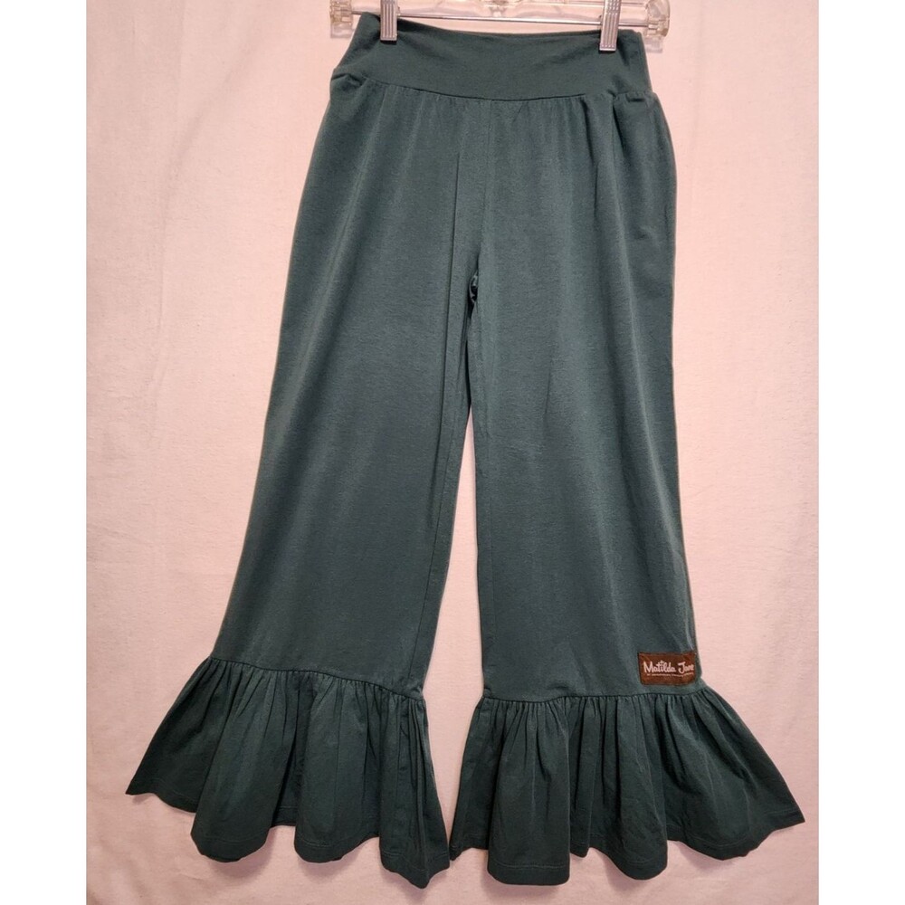 Matilda Jane Small Big Ruffle Green Sea Pine Pants New